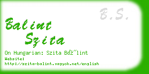 balint szita business card